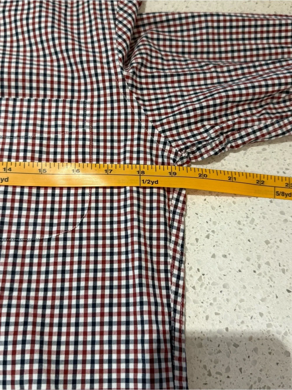 J. Crew Red and Navy Micro Gingham Button-Down Shirt